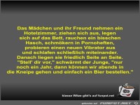 Das M�dchen und ihr Freund nehmen ein Hotelzimmer