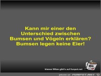 Kann mir einer den Unterschied zwischen Bumsen und V�geln...