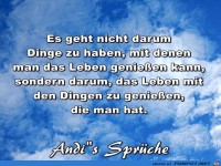 es geht nicht darum Dinge zu haben