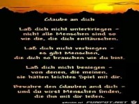 glaube an dich......