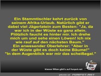 Ein Stammtischler kehrt zur�ck von seinem Afrika-Urlaub