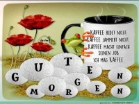 Frhlicher Start mit Kaffee und Blumen