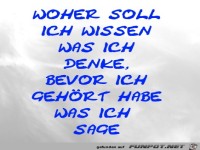 Woher soll ich wissen