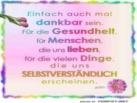 Einfach auch mal dankbar sein
