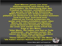 Zwei M�nner gehen von einer Halloweenparty nach Hause und...
