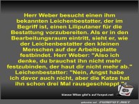 Herr Weber besucht einen ihm bekannten Leichenbestatter