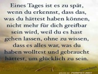 Eines Tages ist es zu spt
