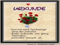 Urkunde fr wertvolle Menschen