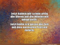 Zeitumstellung der Preise, bitte!