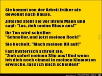sie kommt von der Arbeit fr�her nach Hause......