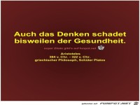 Auch das Denken schadet
bisweilen der Gesundheit