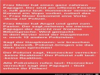 Frau Meier hat einen ganz zahmen Papagei.....