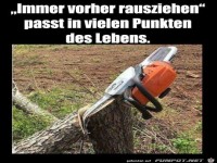 Vorher rausziehen