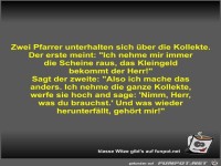 Zwei Pfarrer unterhalten sich ber die Kollekte