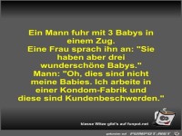 Ein Mann fuhr mit 3 Babys in einem Zug