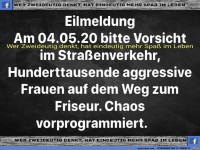 Am 4.5.2020 bitte Vorsicht im Stra�enverkehr