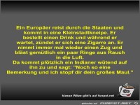 Ein Europ�er reist durch die Staaten und kommt in eine...