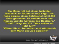 Ein Mann ruft bei einem beliebten Radio-DJ im Studio an und
