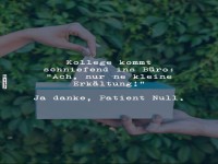 Kollege schniefend im B�ro: Erk�ltungsausrede