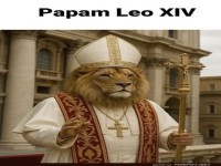 L�we als Papst verkleidet