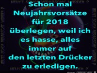 Neujahrsvors�tze f�r 2018 aufschreiben