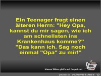 Ein Teenager fragt einen lteren Herrn