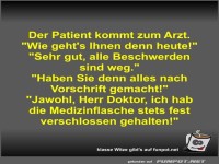 Der Patient kommt zum Arzt