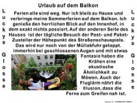 Urlaub auf dem Balkon
