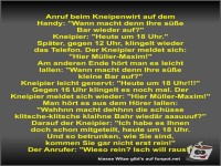 Anruf beim Kneipenwirt auf dem Handy