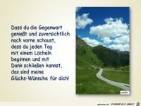 dass du die gegenwart geniesst