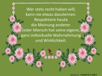 Wer stets recht haben will