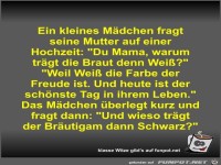Ein kleines M�dchen fragt seine Mutter auf einer Hochzeit