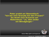 Peter prahlt am Stammtisch