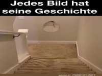 Ein ungew�hnliches Wandbild an der Treppe