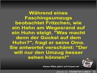 W�hrend eines Faschingsumzugs beobachtet Fritzchen