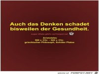 Auch das Denken schadet
bisweilen der Gesundheit