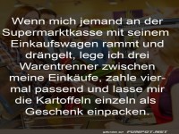 Humor an der Supermarktkasse