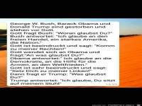 Bush, Obama und Trump stehen vor Gott