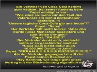 Ein Vertreter von Coca-Cola kommt zum Vatikan