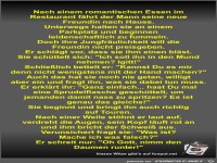 Nach einem romantischen Essen im Restaurant f�hrt der Mann