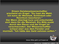 Einem Geisteswissenschaftler erscheint ein Engel