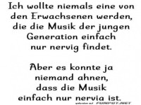 Erwachsene und nervige Musik der Jugend