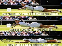 Tennis spielt gegen den Feierabend-Blues