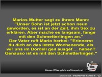 Marios Mutter sagt zu ihrem Mann