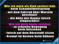 Wie ich mich als Kind verletzt hab