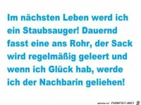 Im nchsten Leben werde ich ein Staubsauger