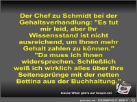 Der Chef zu Schmidt bei der Gehaltsverhandlung