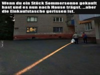 Sommersonne im Einkaufsbeutel