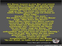 Ein Bauer kommt in eine Bar und nimmt neben einer Frau Platz