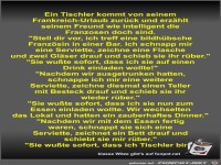 Ein Tischler kommt von seinem Frankreich-Urlaub zur�ck und